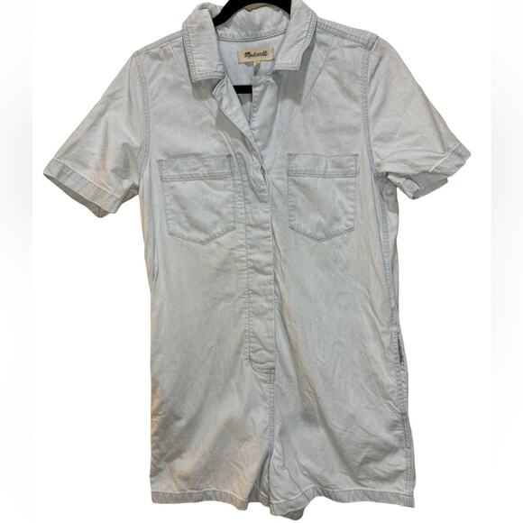 Madewell Denim Relaxed Coverall Romper - Castleton Wash Size S - Picture 5 of 9